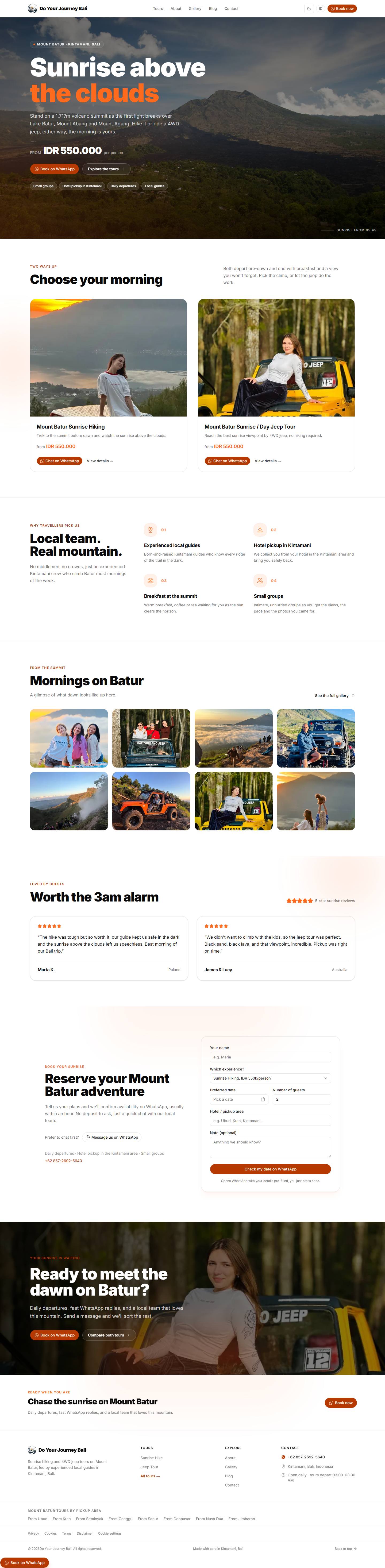 Do Your Journey · Website travel dengan halaman paket perjalanan & kontak langsung.
